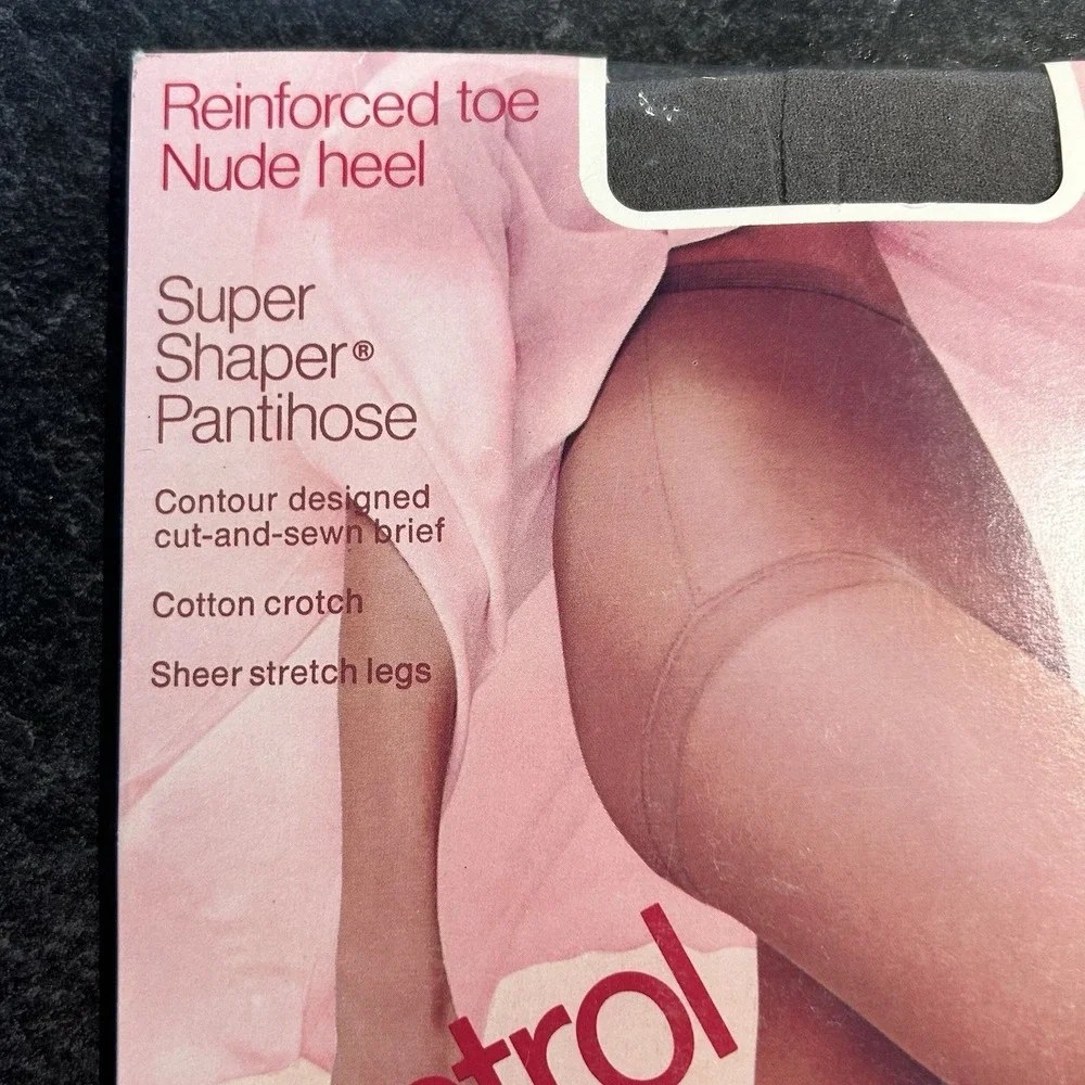 NEW JC Penny Control Top Super‎ Shaper Pantihose Reinforced Toe Smoke Grey 85
